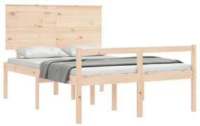 Estrutura de cama de casal c/ cabeceira madeira maciça