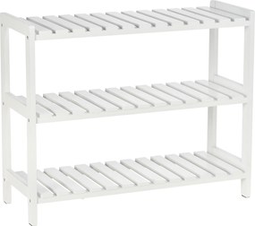 Sapateira de Madeira de 3 Níveis para até 9 Pares de Sapatos para Entrada Corredor Dormitório 70x26x57,5cm Branco