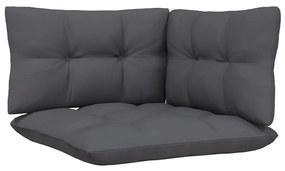 4 pcs conjunto lounge de jardim c/ almofadões pinho antracite