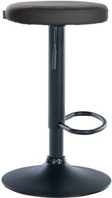 Banco de bar Ponte em couro sintético e com estrutura preta 38,5 x 60-81 x 38,5 cm Preto