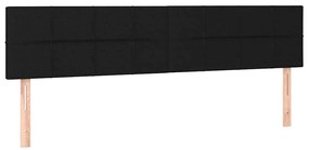 Cama box spring c/ colchão e LED 120x190 cm tecido preto