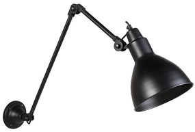 LED Candeeiro de parede inteligente preto ajustável incl. Wifi A60 - Wye Industrial,Rústico