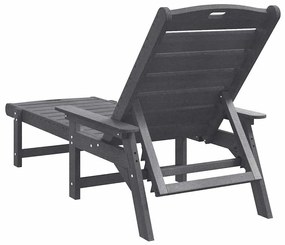 Espreguiçadeira Cinzento-claro 53x162x98.5 cm HDPE