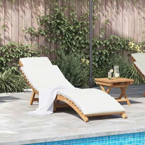 vidaXL Espreguiçadeira com almofada Branco creme 188 x 55 x 59 cm