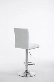 Banco de bar Köln em couro sintético 38,5 x 95-115 x 47 cm Branco