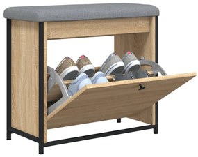 Banco sapateira c/ gaveta articulada 62x32x56cm carvalho sonoma