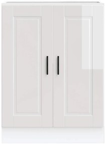 Armário base cozinha Porto derivados madeira branco brilhante