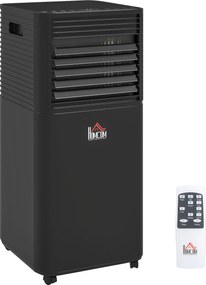 HOMCOM Ar condicionado portátil 7000 BTU com controle remoto, temporizador 24H, até 26 m², classe energética A, preto | Aosom Portugal
