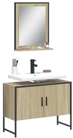 vidaXL 2 pcs conj. móveis casa banho derivados madeira carvalho sonoma