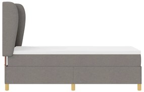 Cama Box Spring vidaXL com Colchão Taupe 80x200 cm Tecido