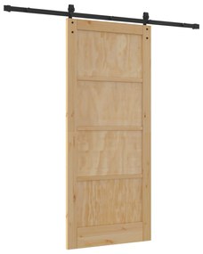 Porta Deslizante vidaXL com Conjunto de Ferragens 86x198.5 cm Madeira