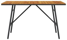 Mesa de Jantar - Preto, 110x55x62 cm, Feita de Madeira de Acácia Sólid
