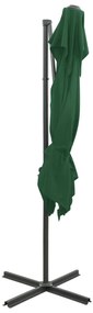 Guarda-sol de jardim cantilever toldo duplo 250x250 cm verde