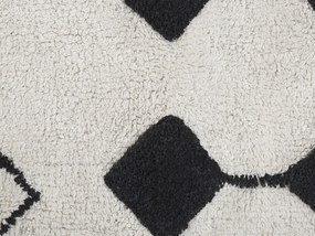 Tapete em algodão preto e branco 160 x 230 cm KHEMISSET Beliani