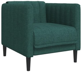 3 pcs conjunto de sofás tecido verde-escuro