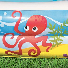 Piscina de brincar com toldo azul 140x140x114 cm