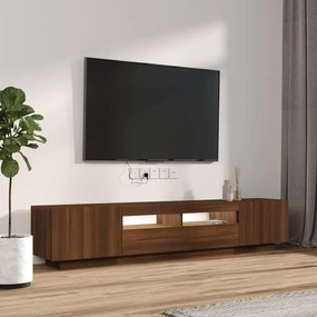 Conjunto móveis de TV 2pcs c/ LEDs madeira carvalho castanho