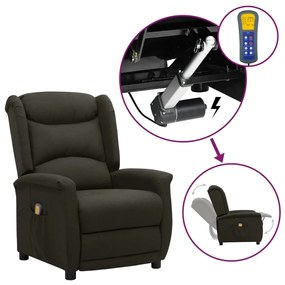 vidaXL Poltrona de massagens tecido cinzento-acastanhado