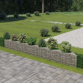 143572 vidaXL Muro gabião em aço galvanizado 450x30x50 cm
