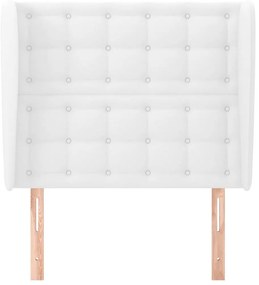 Cabeceira cama c/ abas couro artificial 83x23x118/128 cm branco