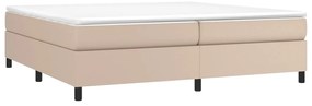 Estrutura de cama 200x200 cm couro artificial cappuccino