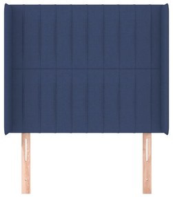 Cabeceira de cama c/ abas tecido 93x16x118/128 cm azul