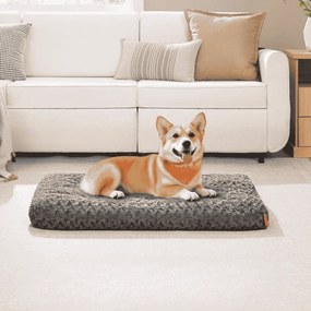 Cama para cães L 95 x 60 cm com estofamento macio cinza ardósia