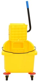 Balde de esfregona com espremedor e rodas 36 L PP amarelo