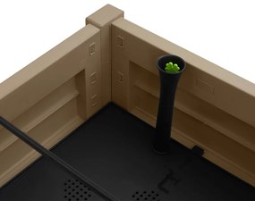 Canteiro elevado 110x45x79 cm polipropileno castanho-claro