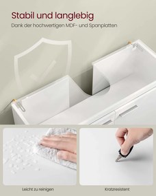 Armário para lavatório (NÃO INCLUIDO) com 2 compartimentos 30 x 80 x 60 cm branco