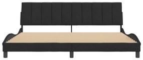 Estrutura de cama sem colchão 200x200 cm veludo preto