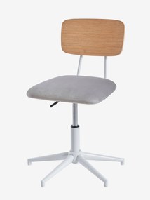 Agora -30€: Cadeira de secretária, em metal e madeira, School cinzento