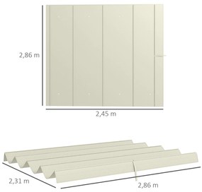 Outsunny Cobertura para Pérgola Retrátil 286x245 cm Teto de Substituiç