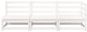 Sofá de 3 lugares para jardim pinho maciço branco