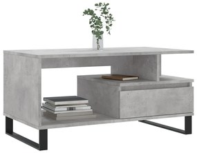 Mesa de centro 90x49x45 derivados de madeira cinzento cimento