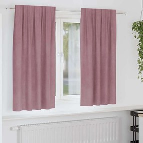Cortinas Blackout vidaXL com fita superior 2 pcs Veludo Rosa Escuro