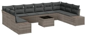 Conjunto de Sofá de Jardim com 10 Peças , Almofadas de Polyrattan Pret
