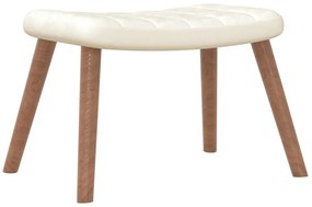 Cadeira de baloiço com banco veludo branco nata