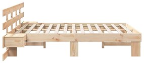 Estrutura da Cama Castanho 160 x 200 cm Madeira de pinho maciça