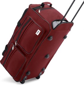 Mala de viagem com rodas e capacidade de 85L, 70 x 36 x 34 cm Vermelho