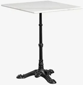 Mesa De Bar Quadrada Em Pedra Natural Azteca 70 X 70 Cm & Mármore Branco Guangxi - Preto - Sklum