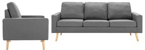 3056624 vidaXL 2 pcs conjunto de sofás tecido cinzento-claro
