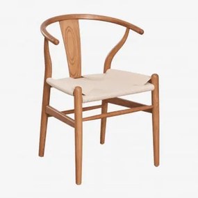 Pack De 2 Cadeiras De Jantar Em Madeira De Olmo Uish Edition Castanho Fresno - Sklum