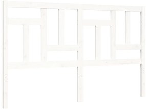 Estrutura de cama King Size com cabeceira madeira maciça branco