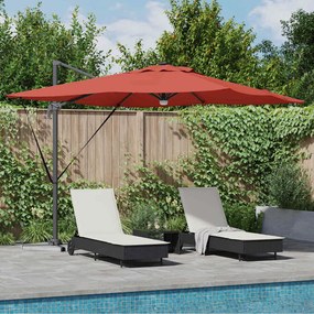 vidaXL Parasol Roma Vermelho 286 x 285 x 270 cm Alumínio, Poliéster