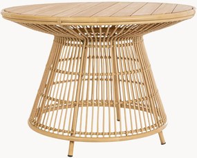 Mesa de jardim redonda com tampo em madeira de teca Adelma, Ø 110 cm