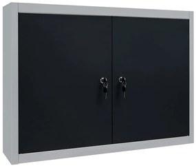 Armário ferramentas parede industrial metal cinzento e preto