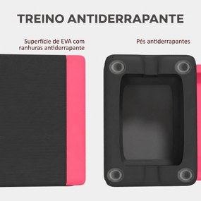Step Aeróbico Antiderrapante para Fitness com 3 Níveis de Altura 77x36x20,5 cm Rosa e Preto