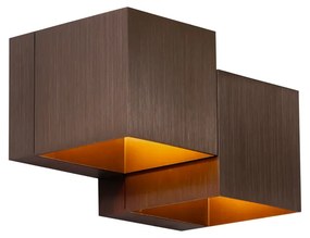 Candeeiro de Parede Moderno Bronze Escuro 2-Luzes - Transfer Double Moderno