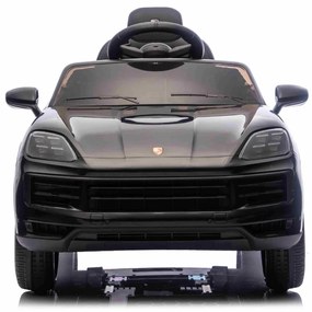 Carro elétrico para crianças Porsche Cayenne 12V com tração traseira – Licença oficial, bateria de lítio, comando remoto 2,4 GHz, leitor MP3, luzes LE